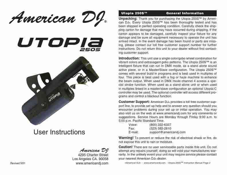 American DJ DJ Equipment Utopia 250S-page_pdf